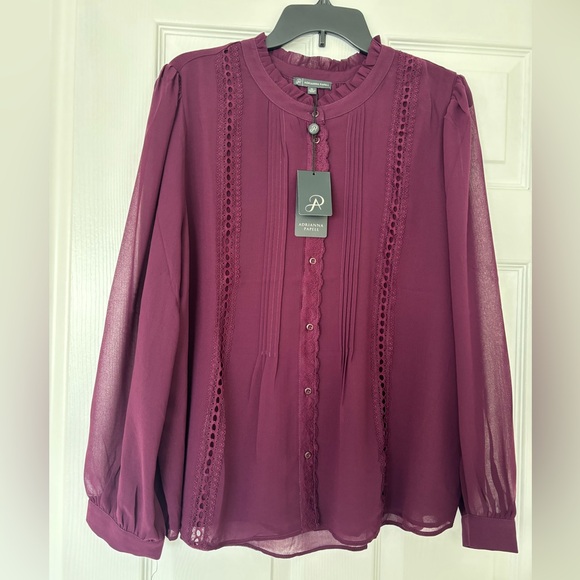 New Adrianna Papell Purple Women's Top Size XL - Picture 4 of 10